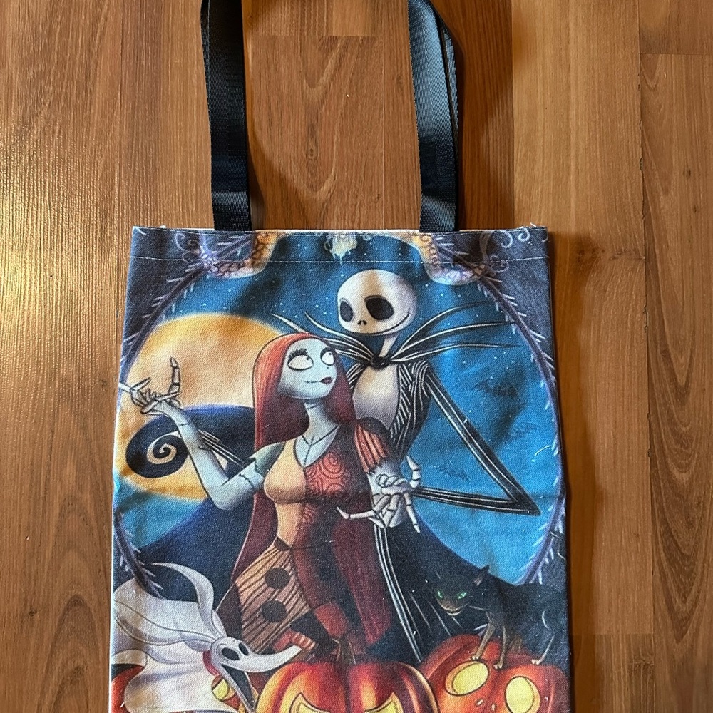 ๐ NWT Nightmare Before Christmas, Jack and Sally canvas tote Halloween ๐ - Picture 3 of 7